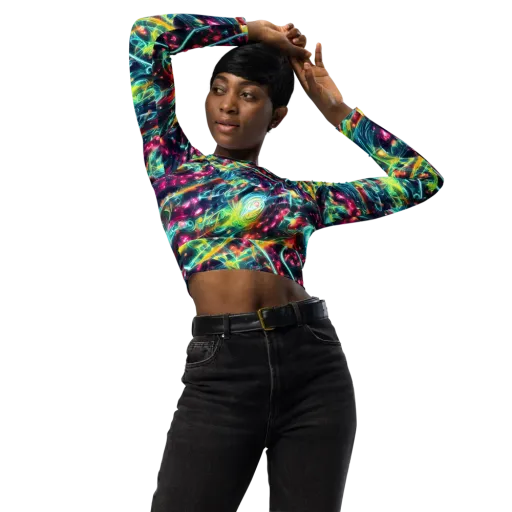 Afterdark Aurora on a Long Sleeve Crop Top