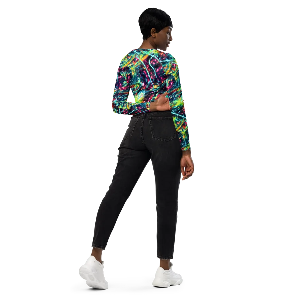 Afterdark Aurora on Long Sleeve Crop Top — Right Back