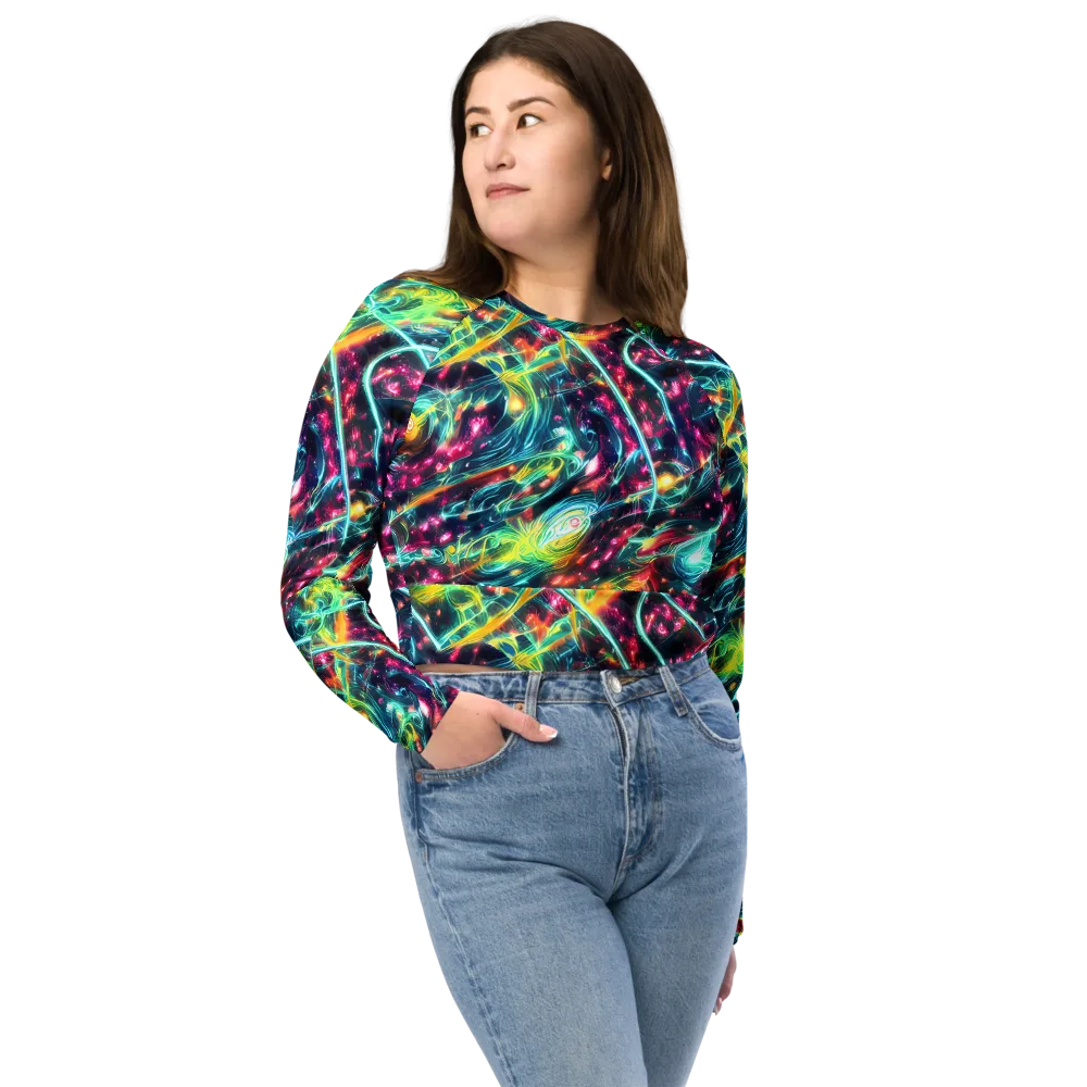 Afterdark Aurora on Long Sleeve Crop Top — Front