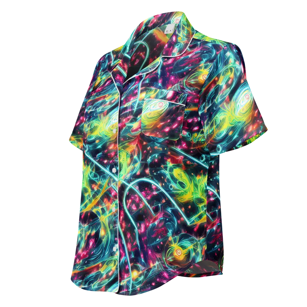 Afterdark Aurora on Women's Short Sleeve Pajama Top — Left Front