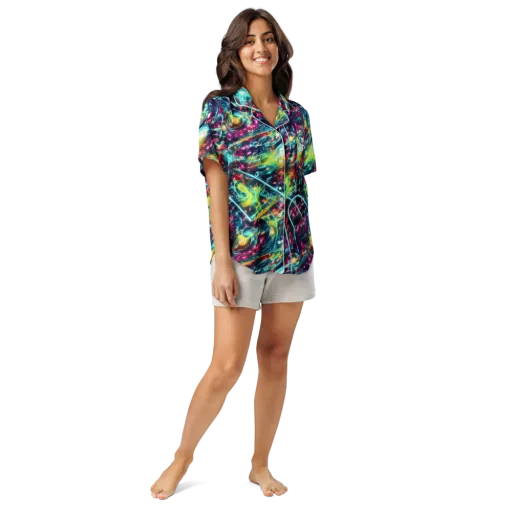 Afterdark Aurora on a Women's Short Sleeve Pajama Top