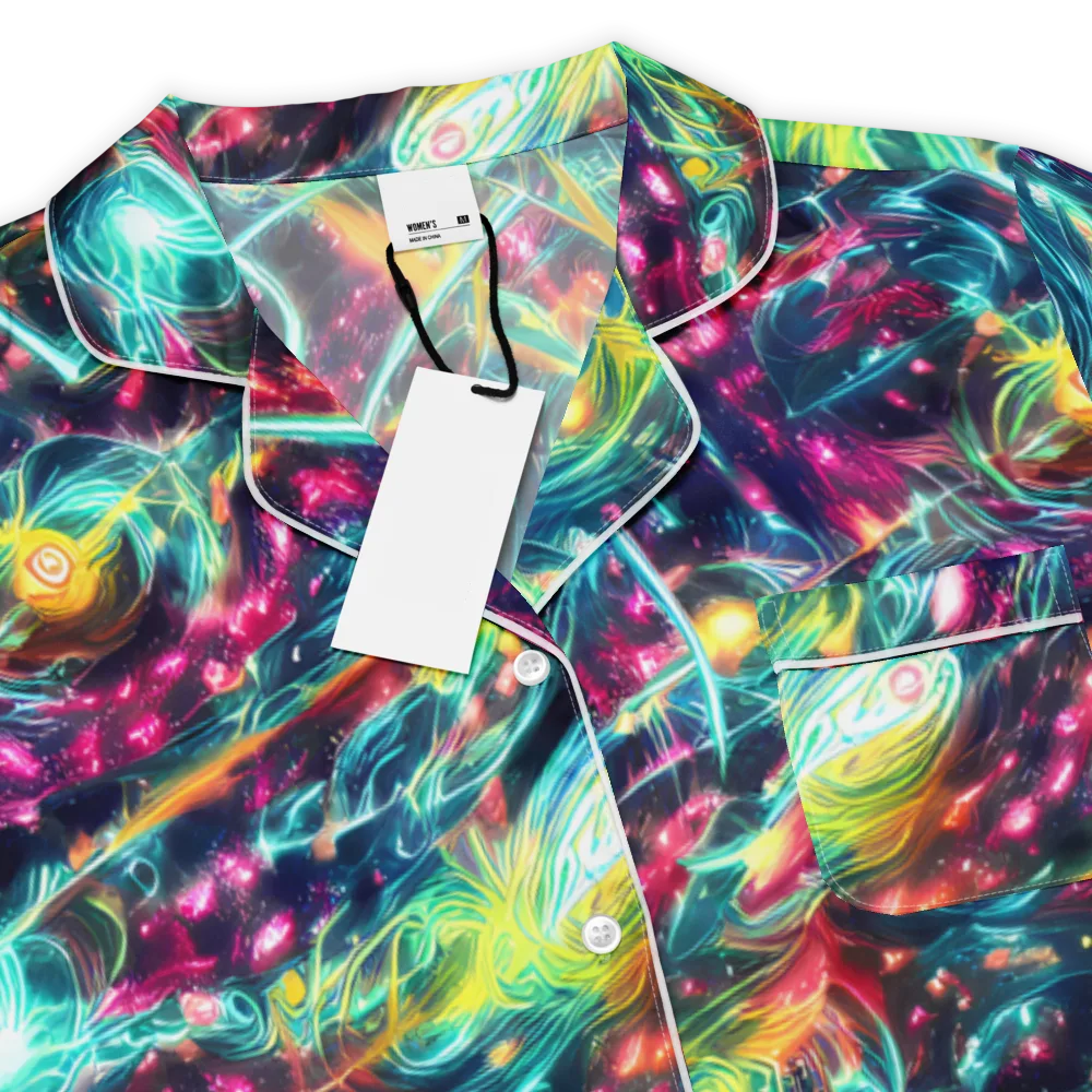 Afterdark Aurora on Women's Short Sleeve Pajama Top — Product details