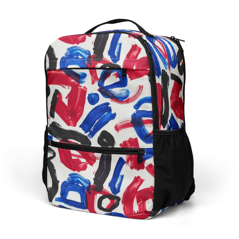 Red White Blue Brushline on Utility Backpack — Left Front