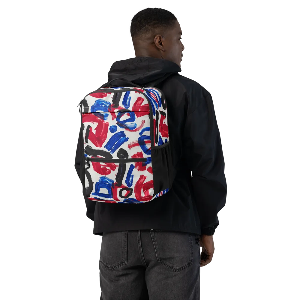 Red White Blue Brushline on Utility Backpack — Back