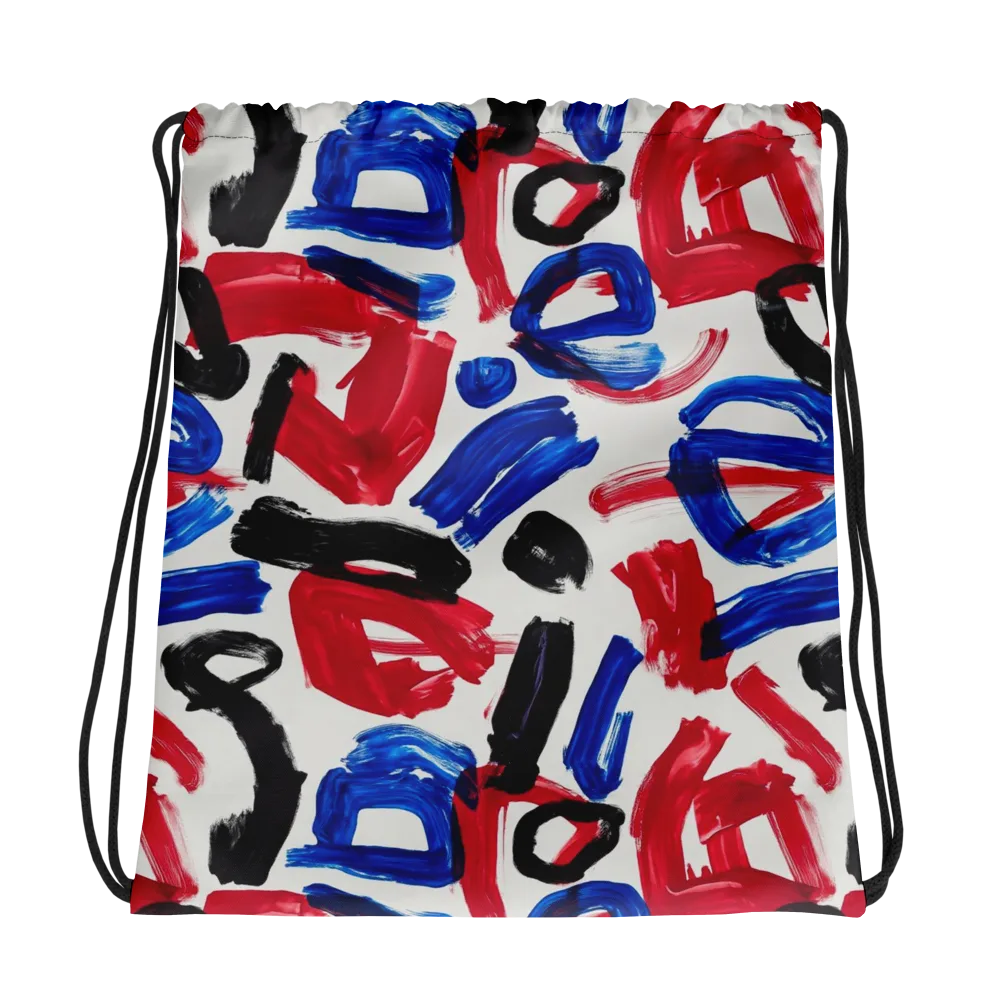 Red White Blue Brushline on Drawstring Bag — Photo