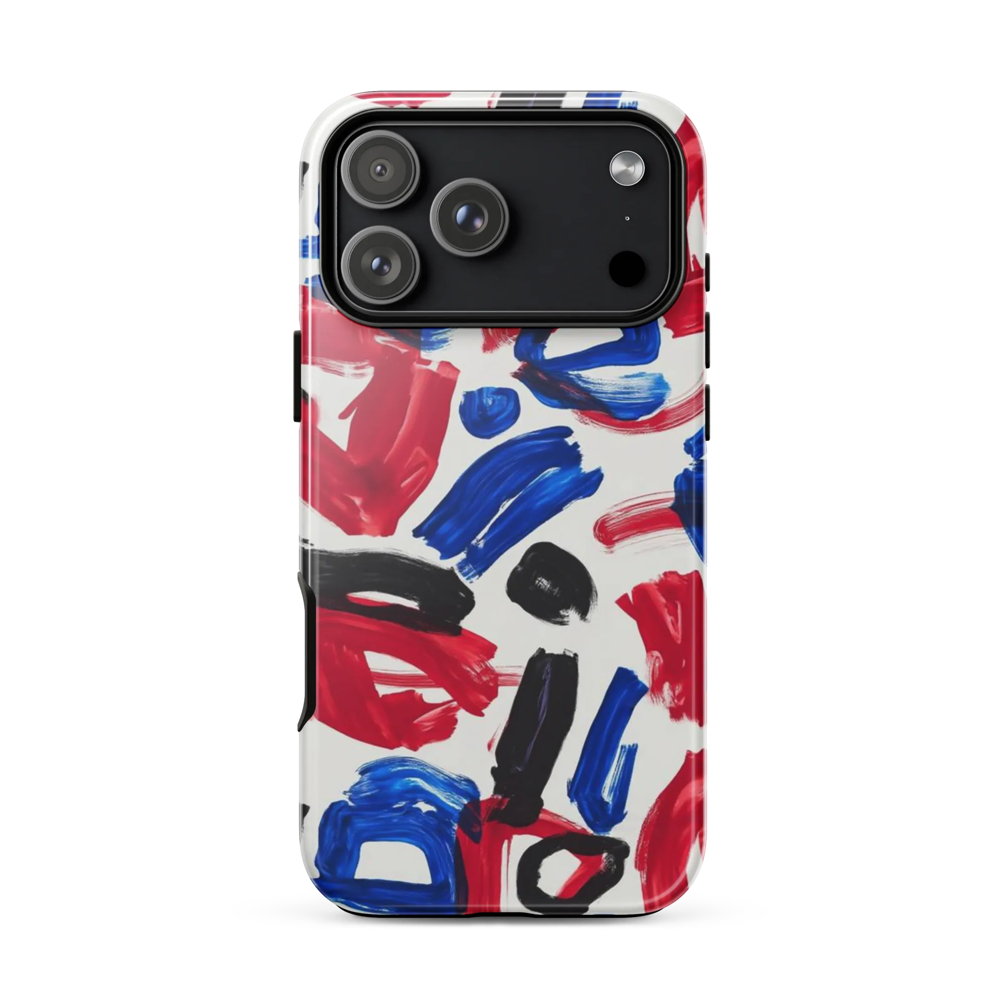 Red White Blue Brushline on Tough Case for iPhone® — Front