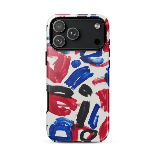 Red White Blue Brushline on a Tough Case for iPhone®