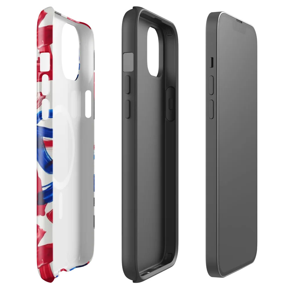 Red White Blue Brushline on MagSafe Tough Case for iPhone® — Front