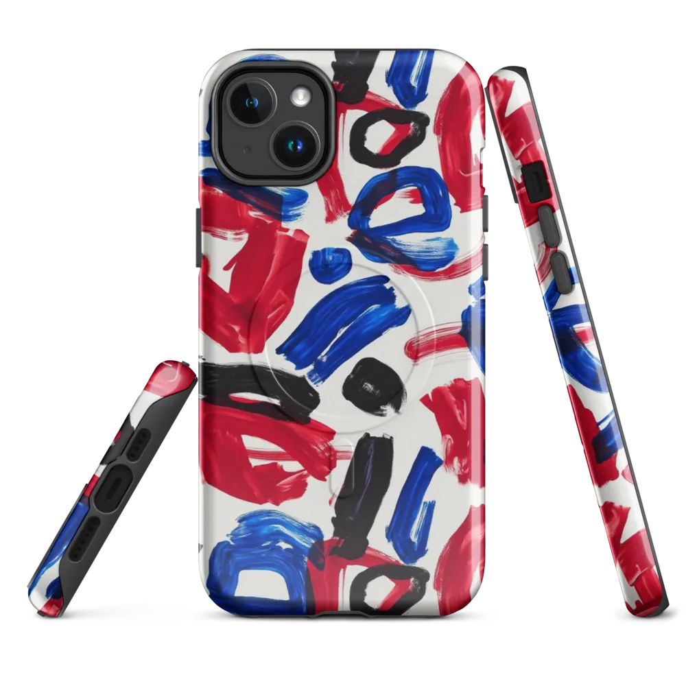 Red White Blue Brushline on MagSafe Tough Case for iPhone® — Front