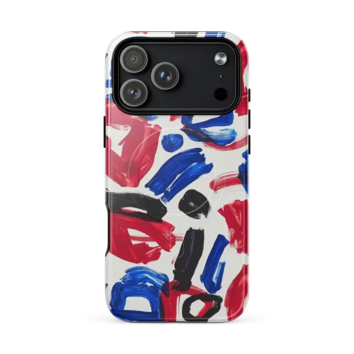 Red White Blue Brushline on a MagSafe Tough Case for iPhone®