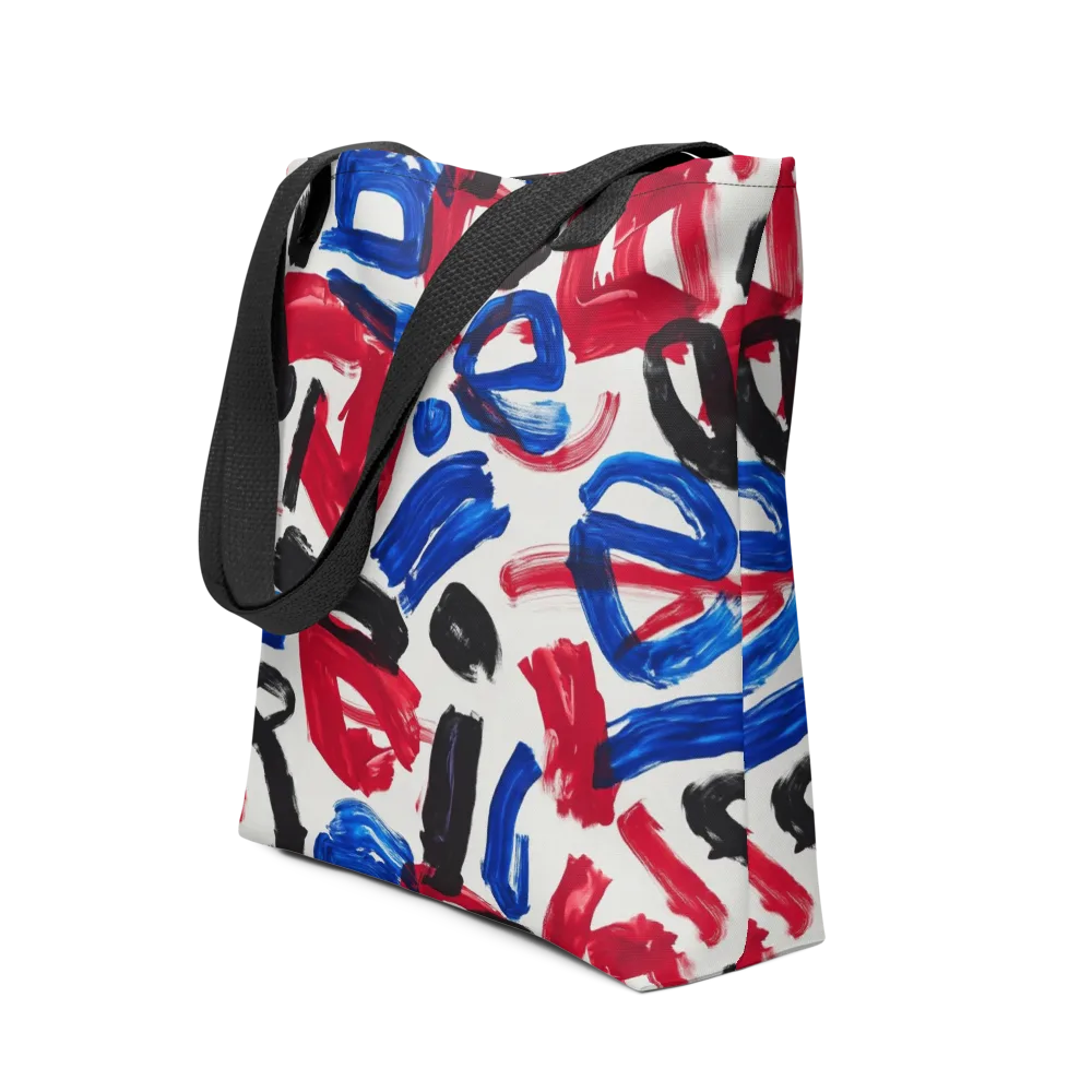 Red White Blue Brushline on Tote Bag — Front