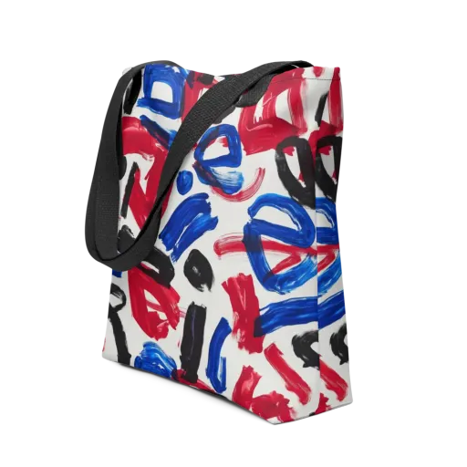 Red White Blue Brushline on a Tote Bag