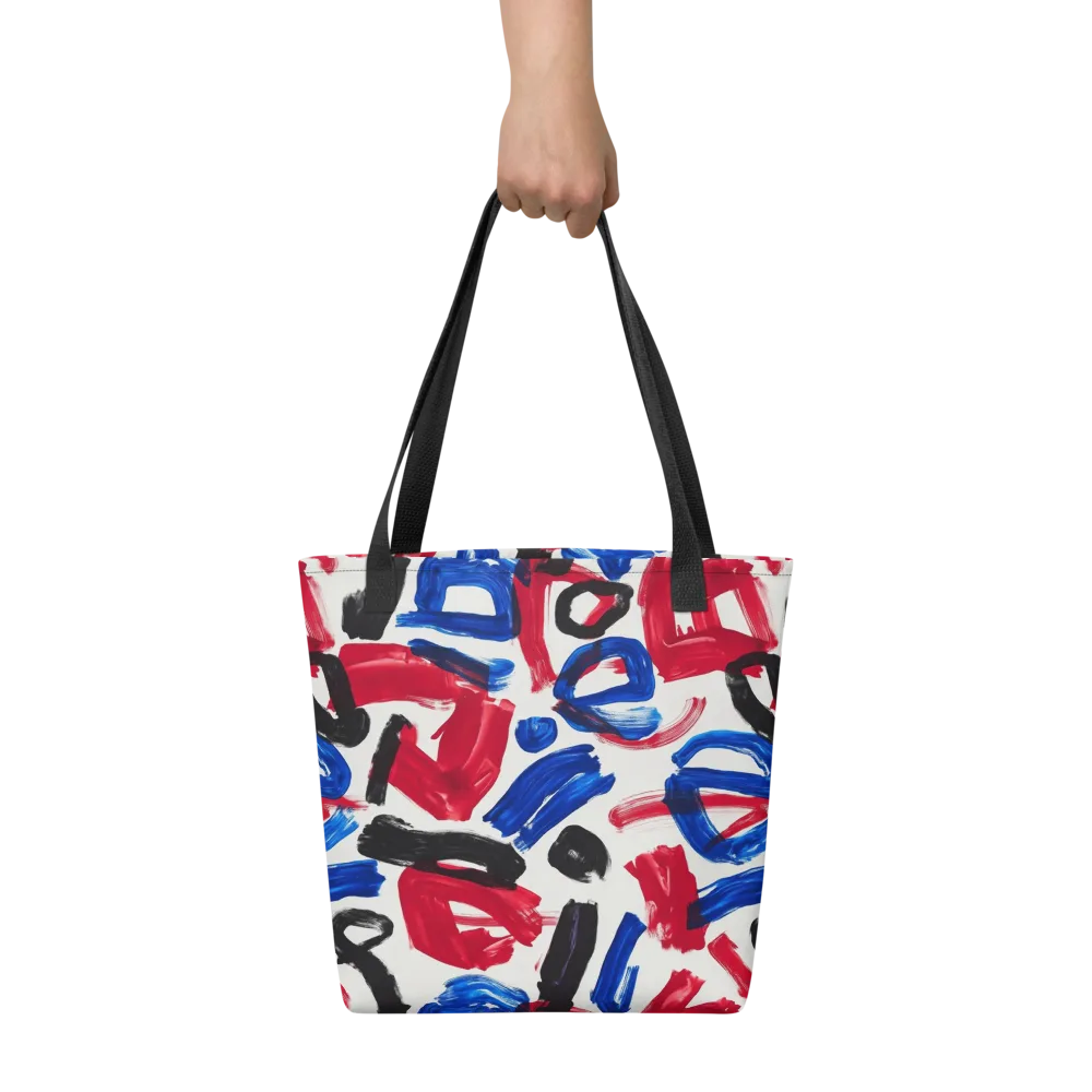 Red White Blue Brushline on Tote Bag — Front