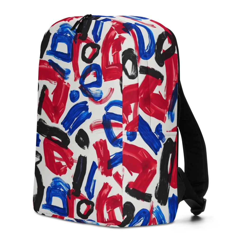 Red White Blue Brushline on Minimalist Backpack — Left
