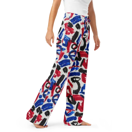 Red White Blue Brushline on a Women's Pajama Pants