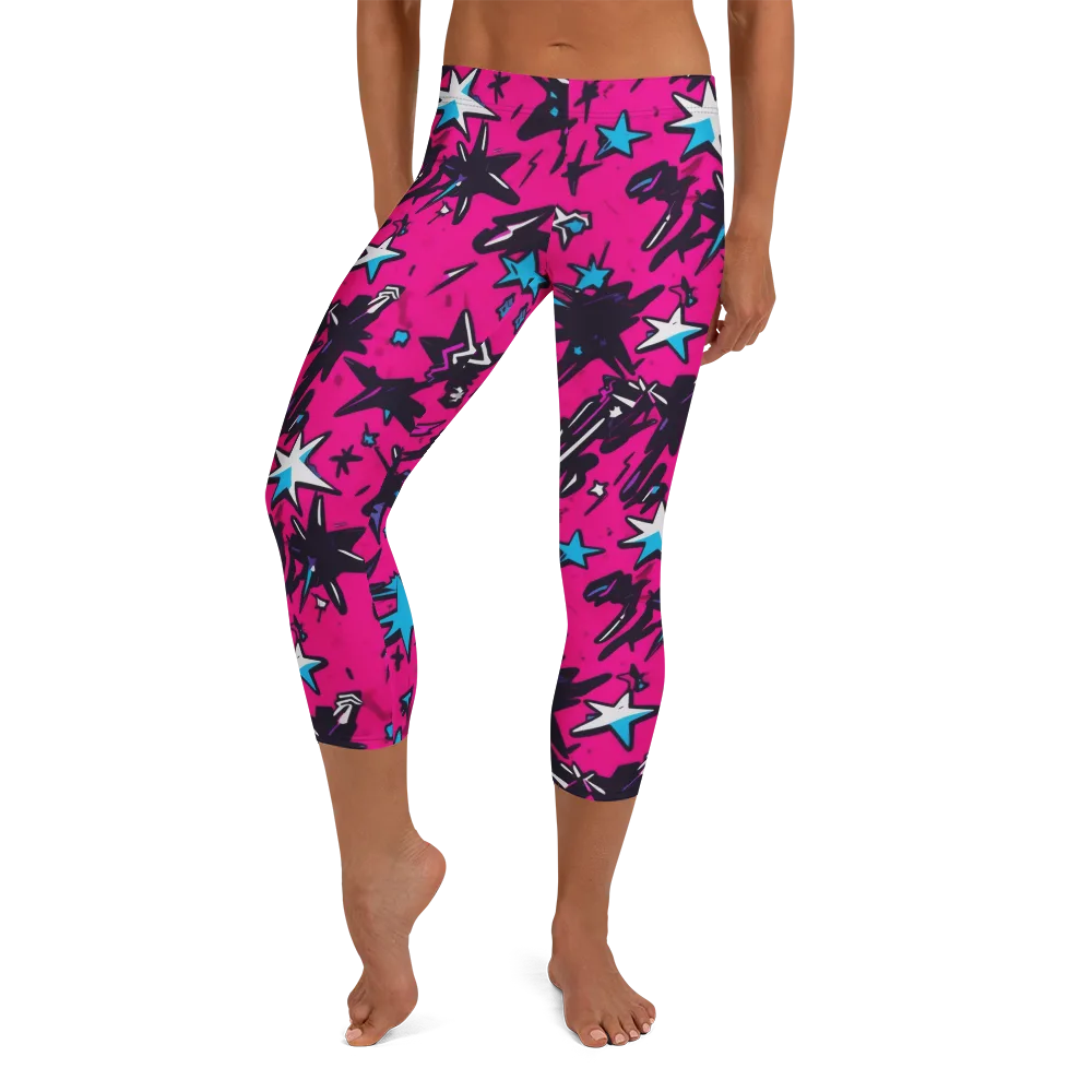 Voltage Pop on Capri Leggings — Front