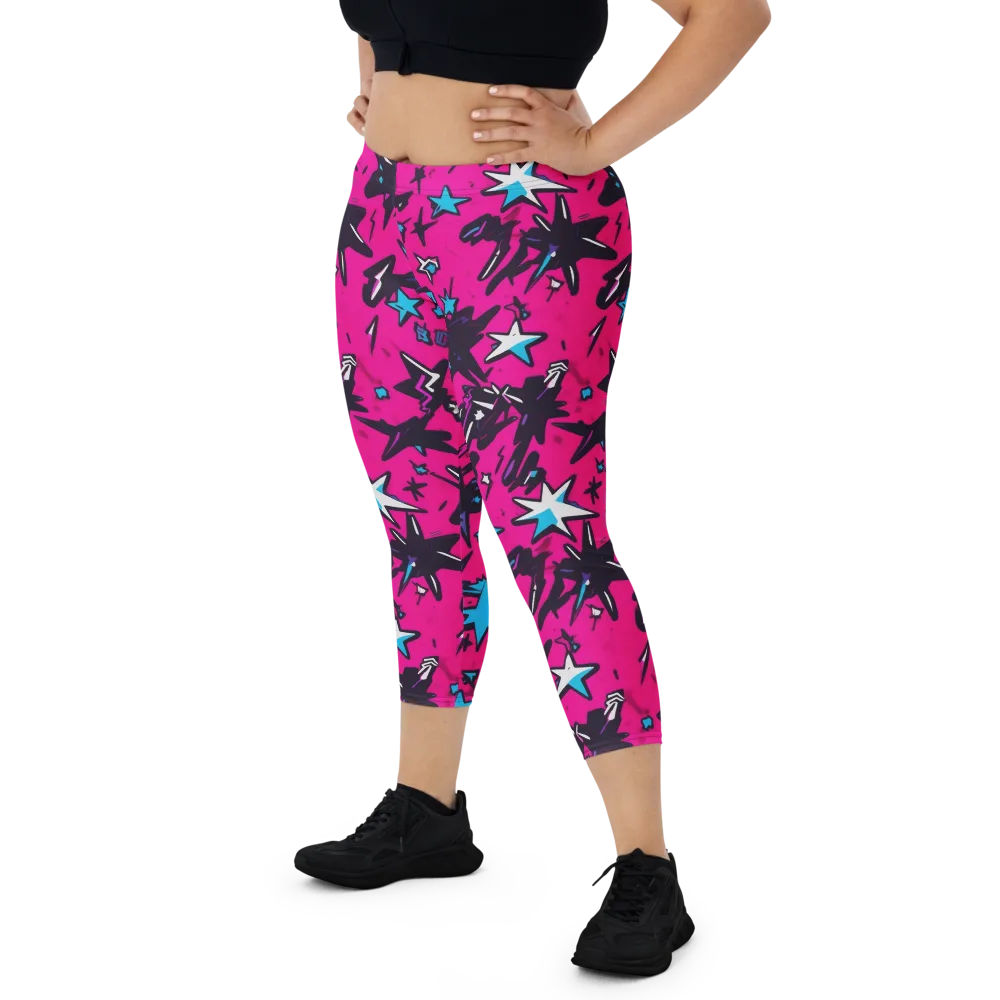 Voltage Pop on Capri Leggings — Front
