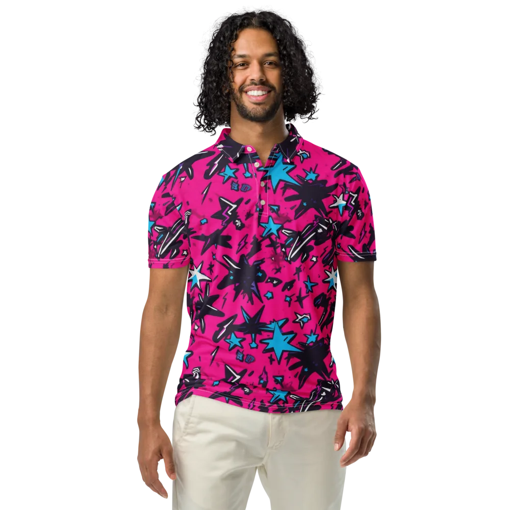 Voltage Pop on Men's Slim Fit Polo Shirt — Front