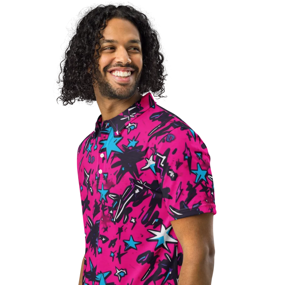 Voltage Pop on Men's Slim Fit Polo Shirt — Left Front