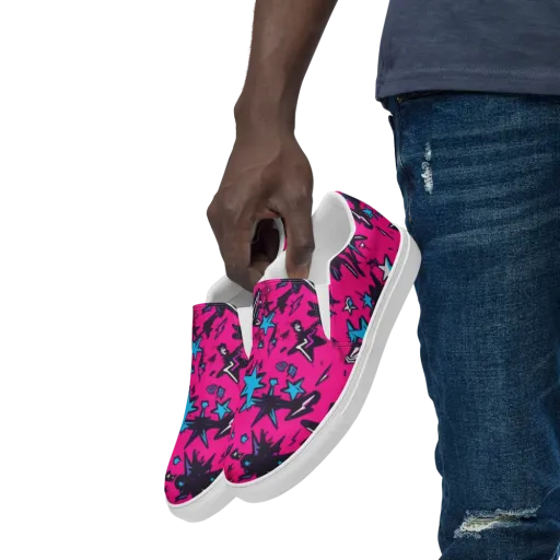 Voltage Pop on a Men's Slip-On Canvas Shoes