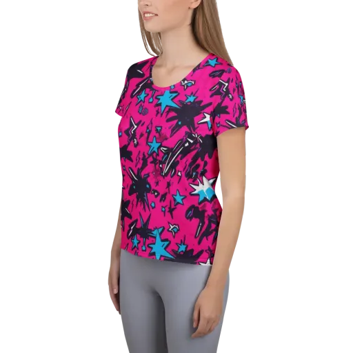 Voltage Pop on a Women's Athletic T-Shirt