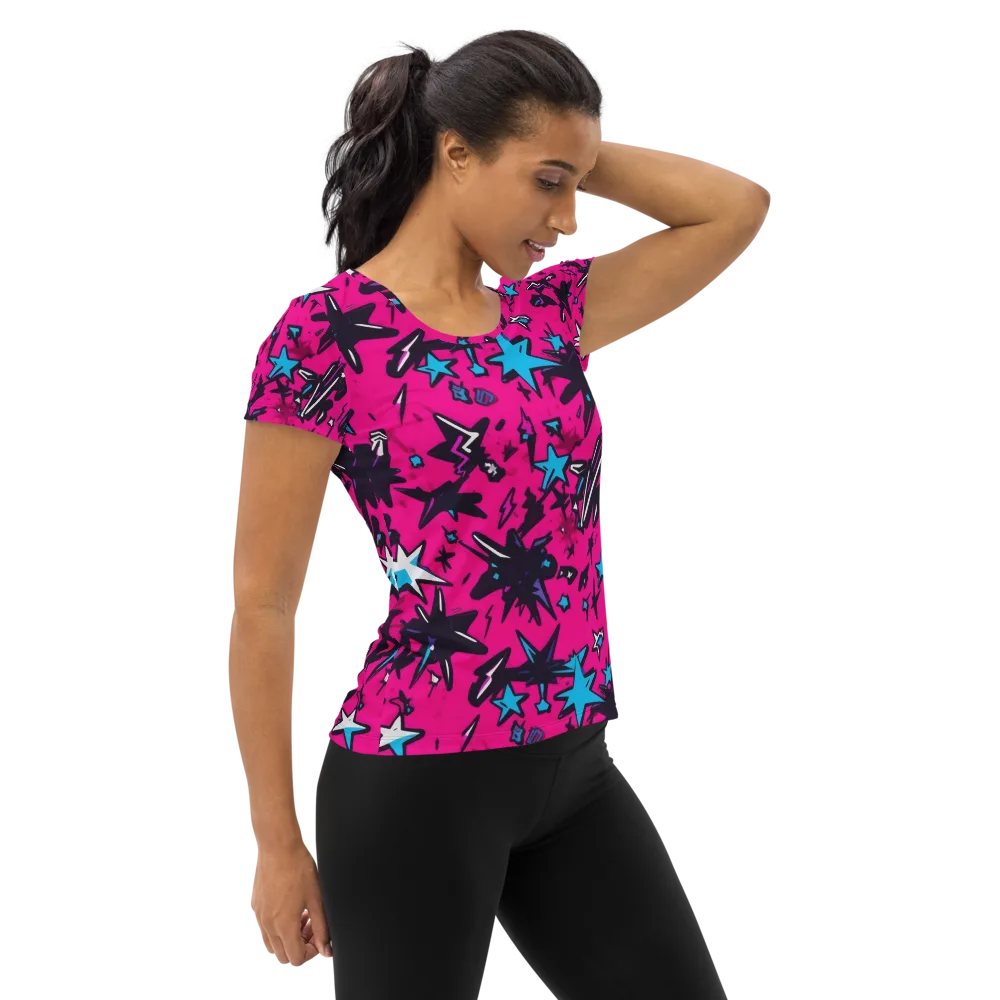 Voltage Pop on Women's Athletic T-Shirt — Right