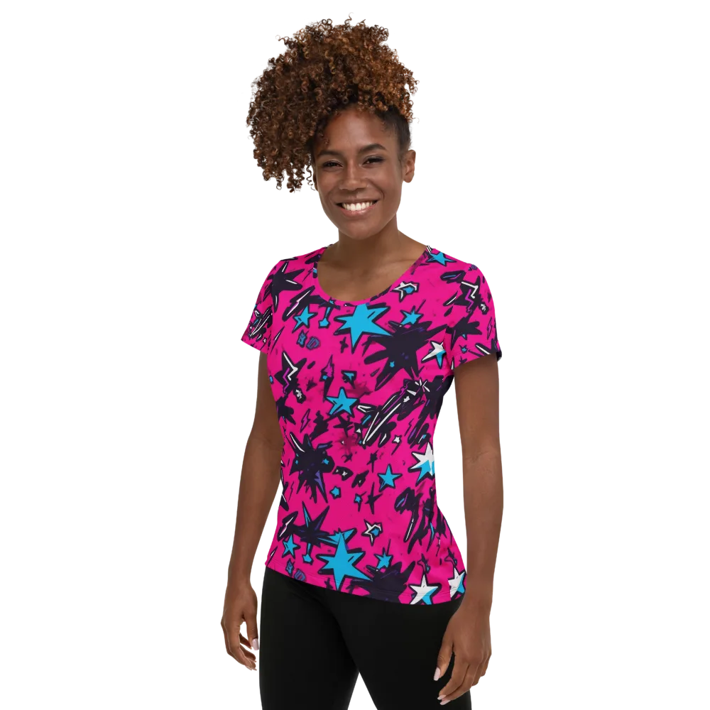Voltage Pop on Women's Athletic T-Shirt — Left