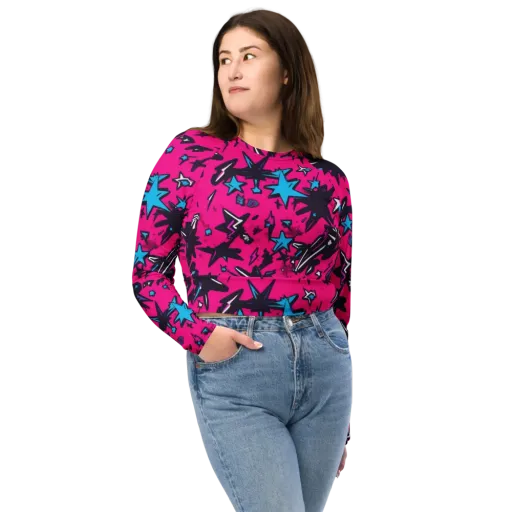 Voltage Pop on a Long Sleeve Crop Top
