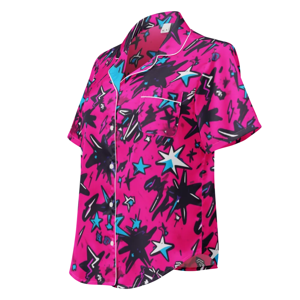 Voltage Pop on Women's Short Sleeve Pajama Top — Left Front