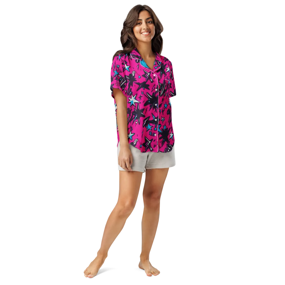 Voltage Pop on Women's Short Sleeve Pajama Top — Front