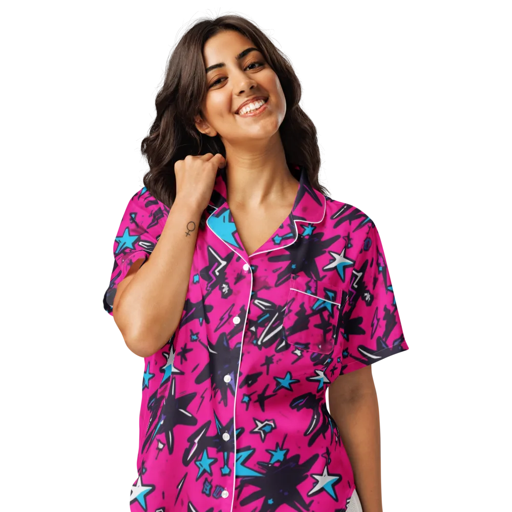 Voltage Pop on Women's Short Sleeve Pajama Top — Front