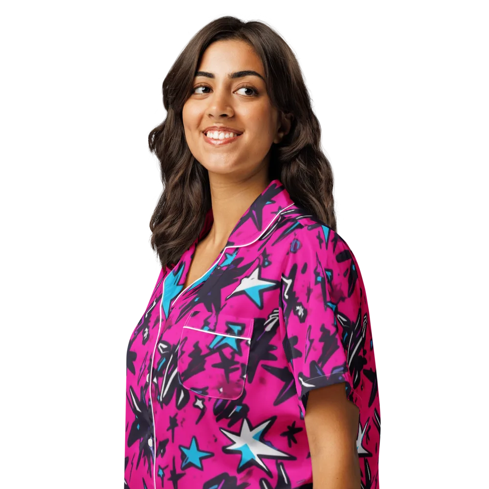 Voltage Pop on Women's Short Sleeve Pajama Top — Left Front