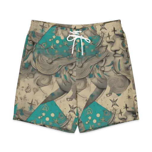Turquoise Starlet on a Men's Board Shorts