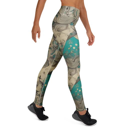 Turquoise Starlet on a Yoga Leggings