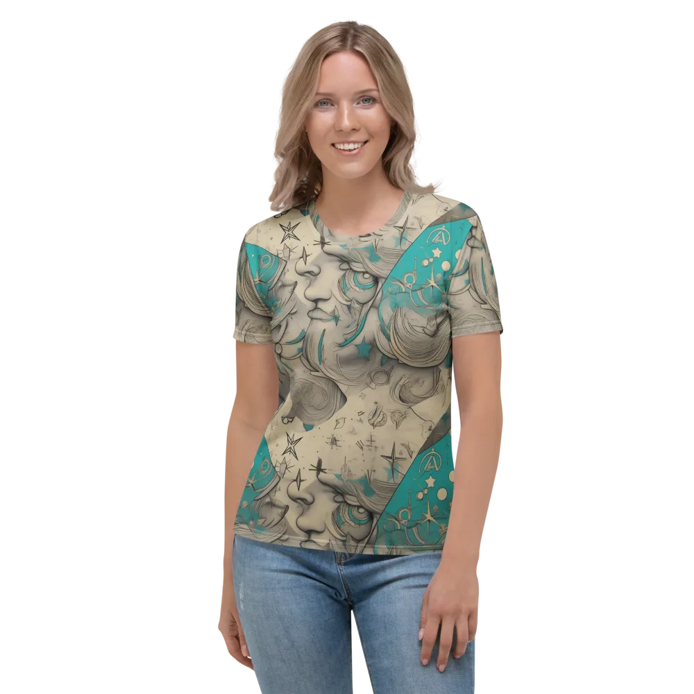 Turquoise Starlet on Women's Crew Neck T-Shirt — Front