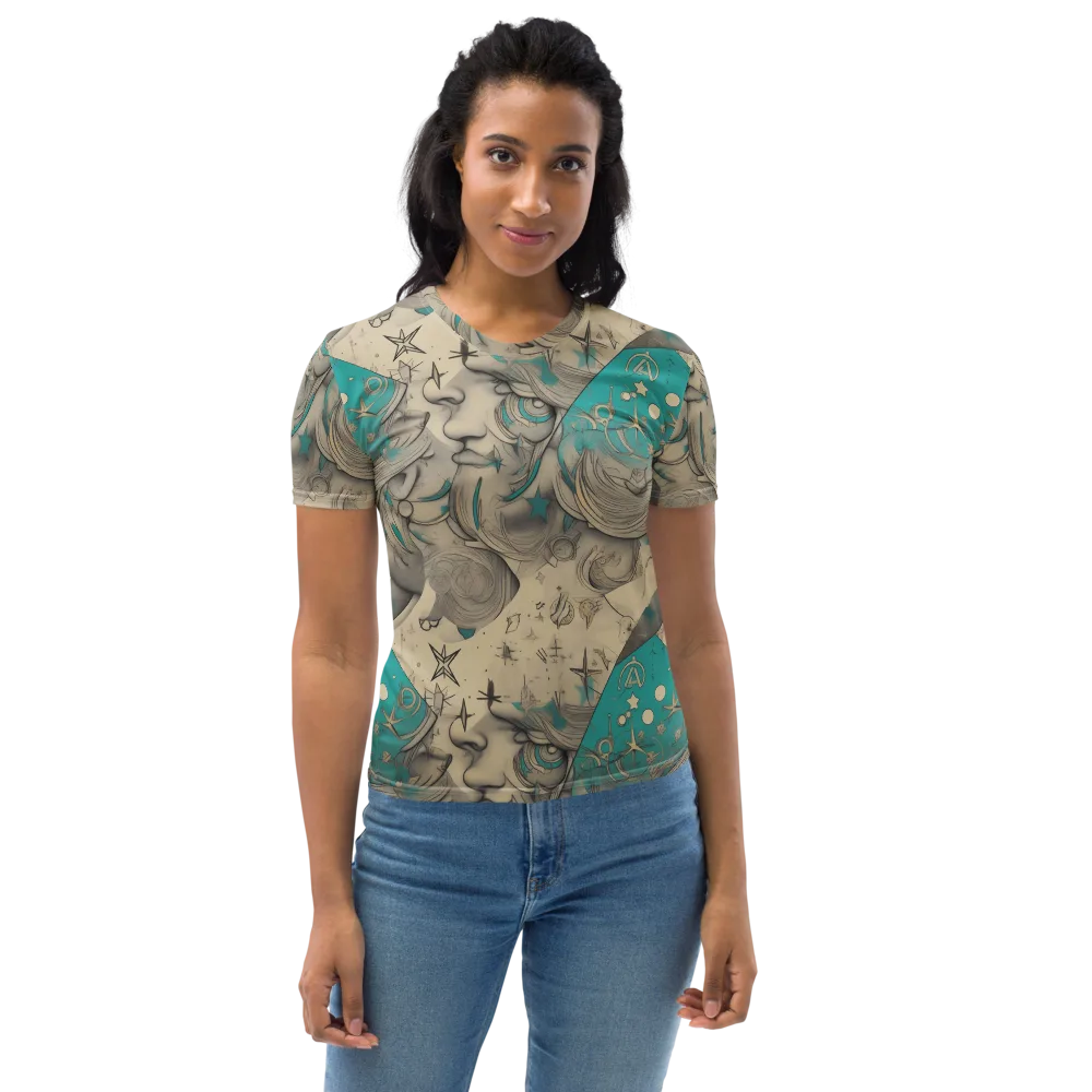 Turquoise Starlet on Women's Crew Neck T-Shirt — Front