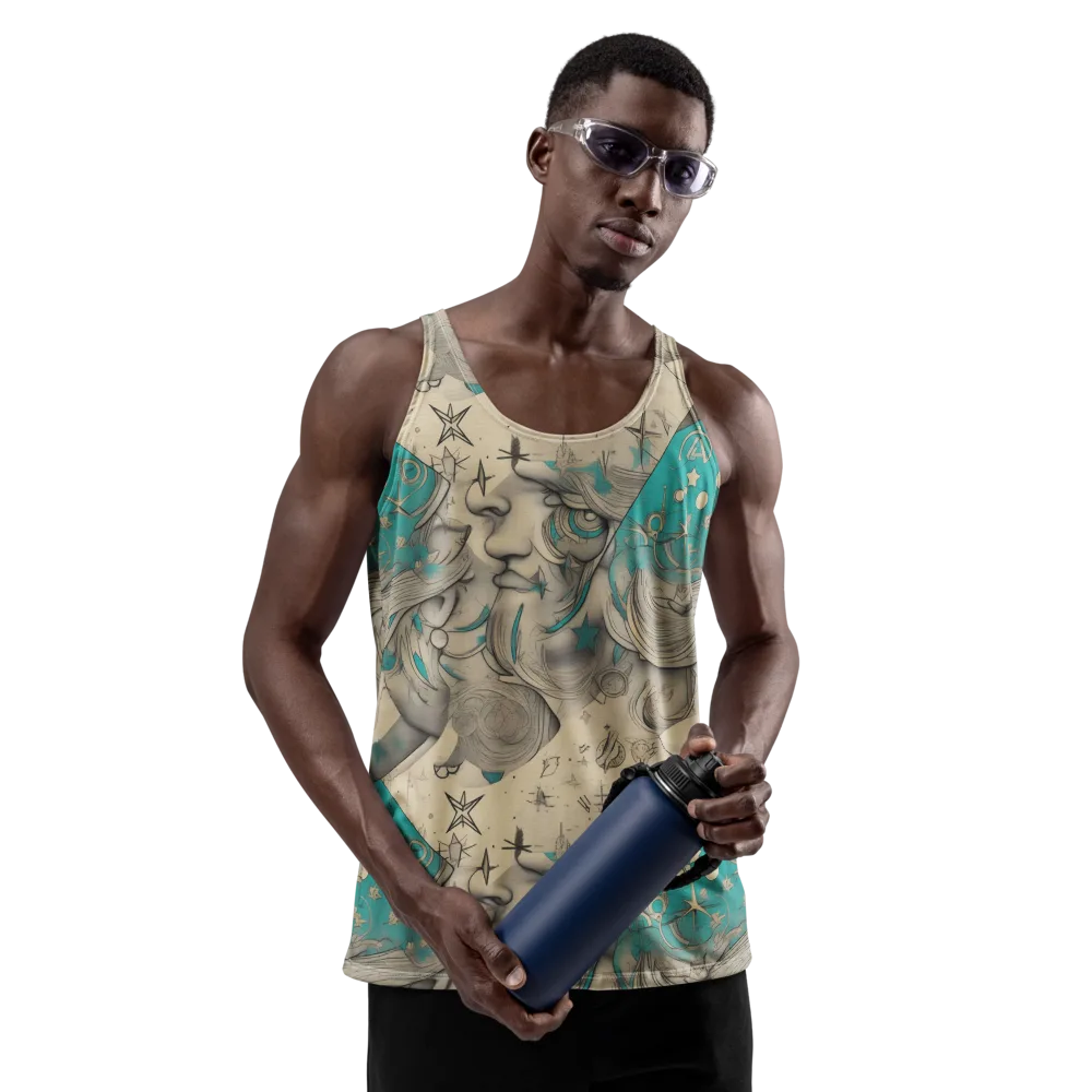 Turquoise Starlet on Men's Tank Top — Front