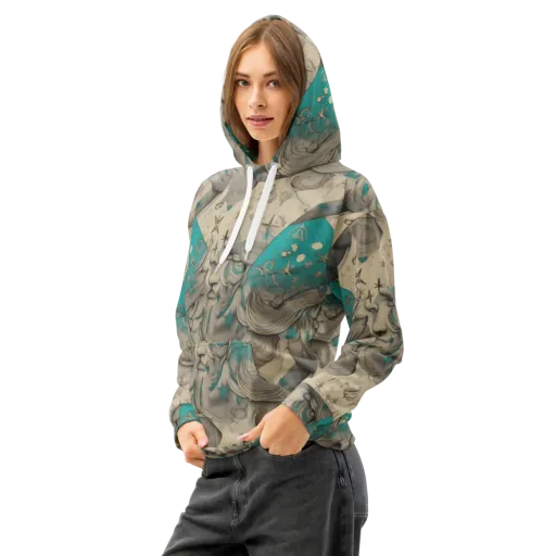 Turquoise Starlet on a Cotton Hoodie