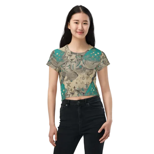 Turquoise Starlet on a Crop Tee