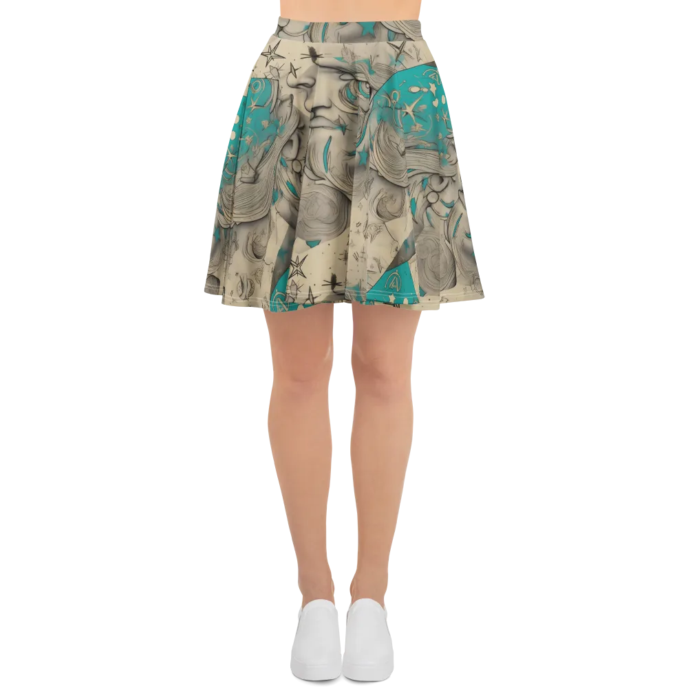 Turquoise Starlet on Skater Skirt — Front