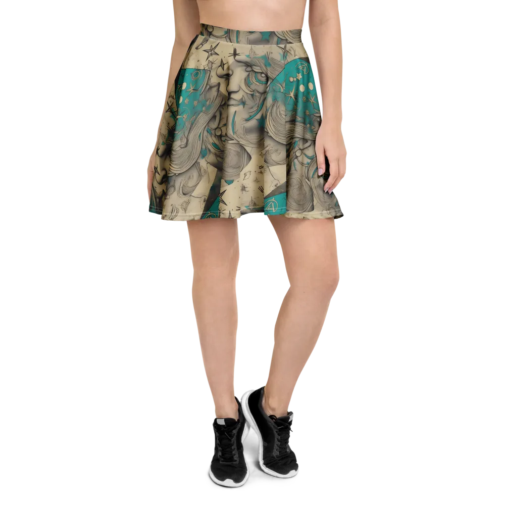 Turquoise Starlet on Skater Skirt — Front