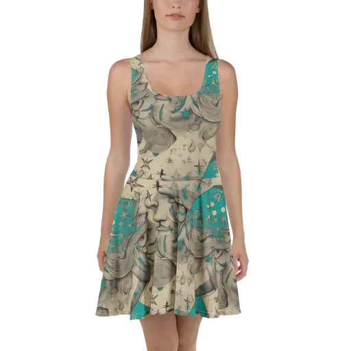 Turquoise Starlet on a Skater Dress