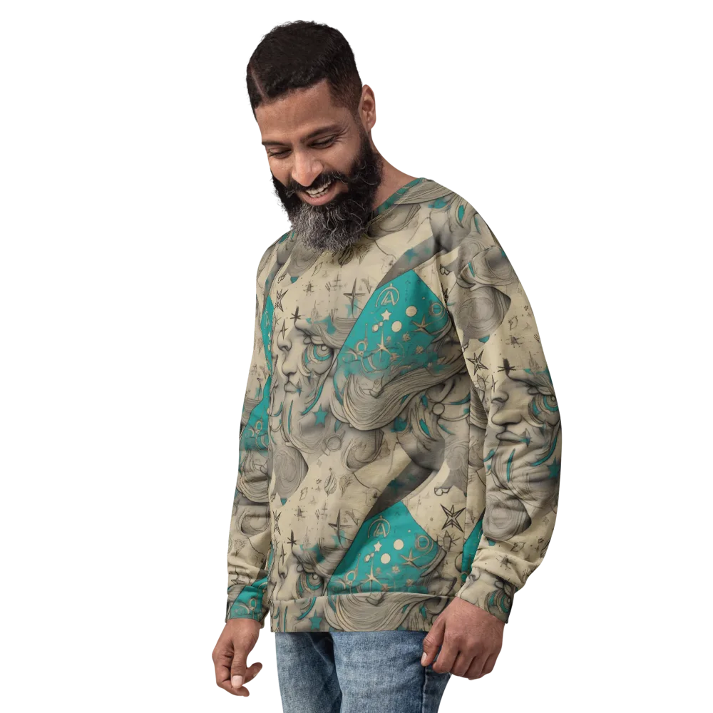 Turquoise Starlet on Sweatshirt — Left Front