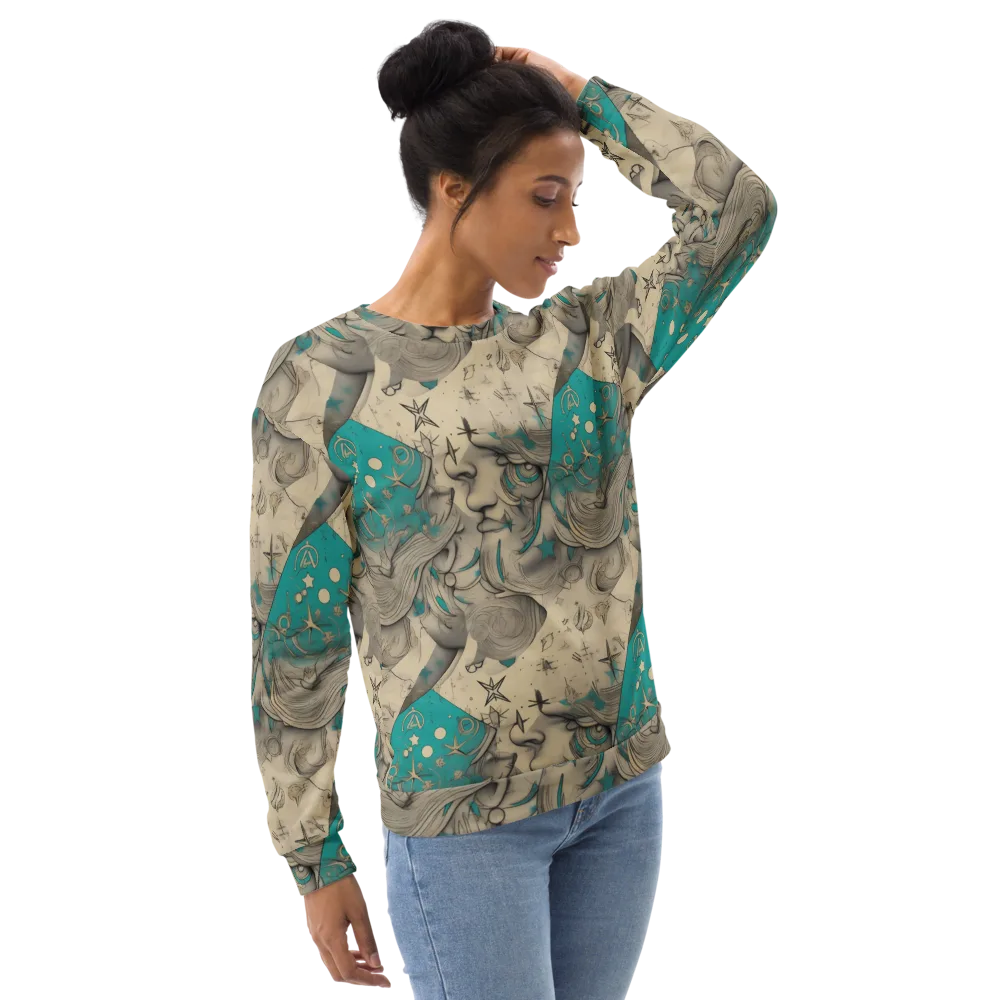 Turquoise Starlet on Sweatshirt — Right Front