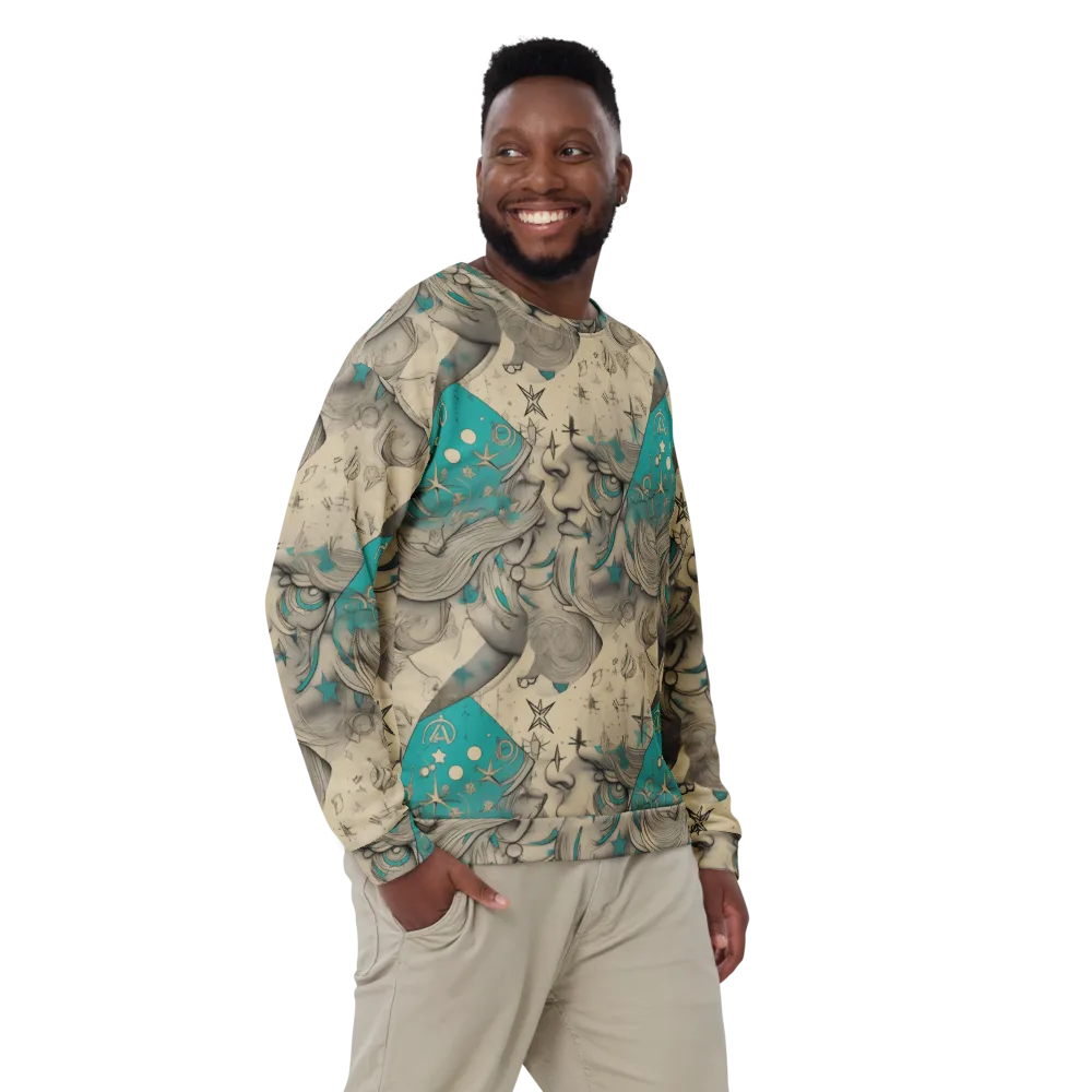 Turquoise Starlet on Sweatshirt — Front