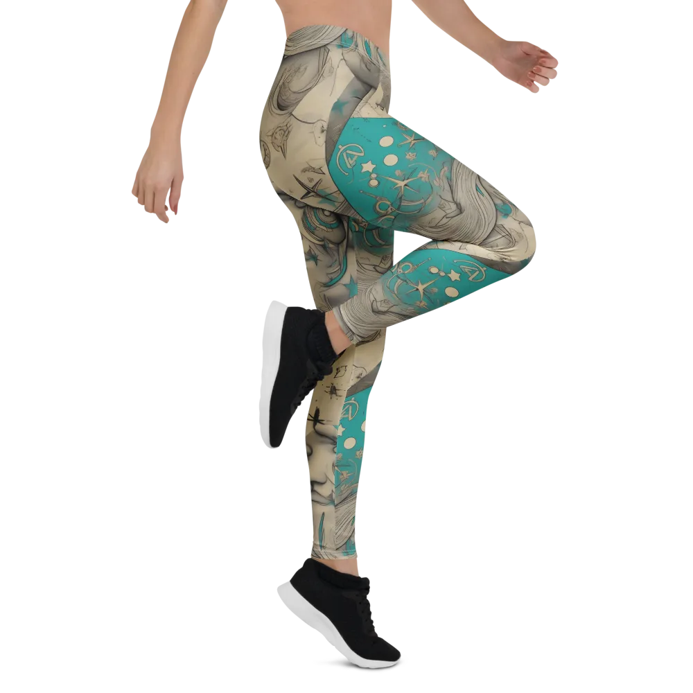 Turquoise Starlet on Leggings — Right
