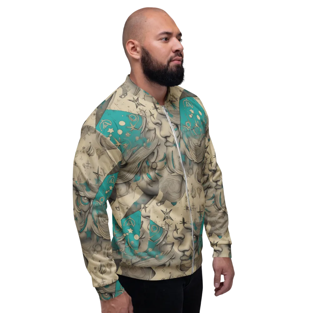 Turquoise Starlet on Bomber Jacket — Right