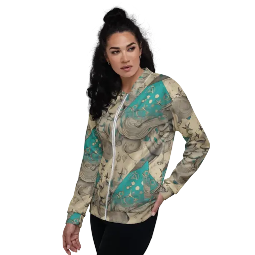 Turquoise Starlet on a Bomber Jacket