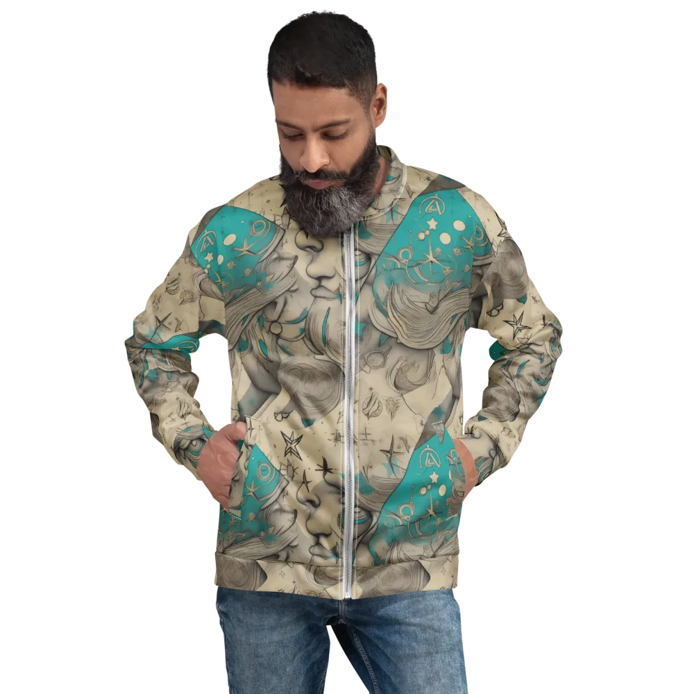 Turquoise Starlet on Bomber Jacket — Front