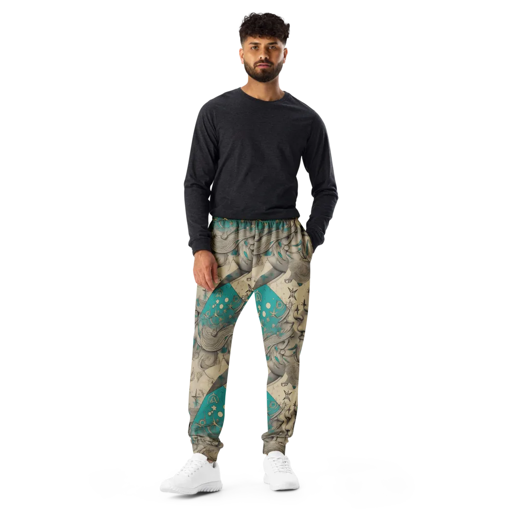 Turquoise Starlet on Men's Joggers — Front